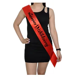 Szarfa CZERWONA Ślub Najlepszy Wodzirej